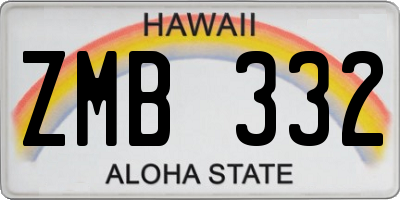 HI license plate ZMB332