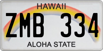 HI license plate ZMB334