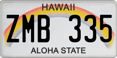 HI license plate ZMB335