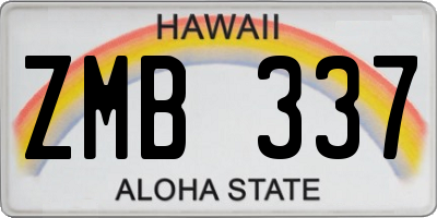 HI license plate ZMB337