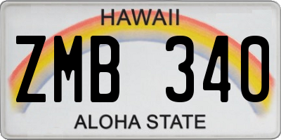 HI license plate ZMB340