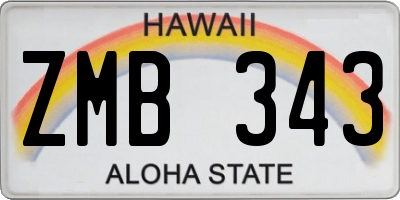 HI license plate ZMB343