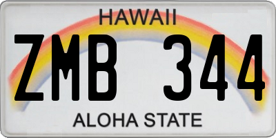 HI license plate ZMB344