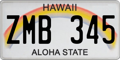 HI license plate ZMB345