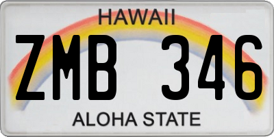 HI license plate ZMB346