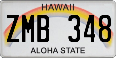 HI license plate ZMB348