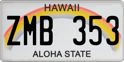 HI license plate ZMB353
