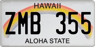 HI license plate ZMB355