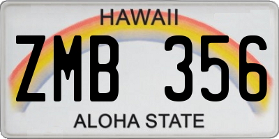 HI license plate ZMB356