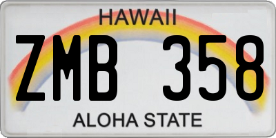 HI license plate ZMB358