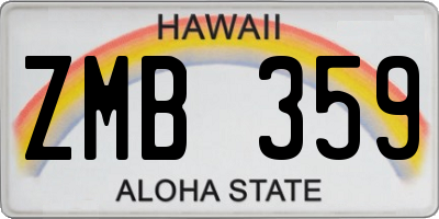 HI license plate ZMB359