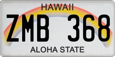 HI license plate ZMB368