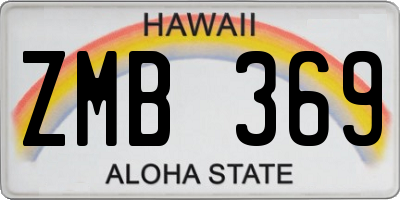HI license plate ZMB369