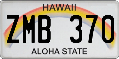 HI license plate ZMB370