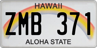 HI license plate ZMB371