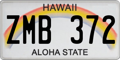 HI license plate ZMB372