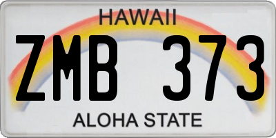 HI license plate ZMB373
