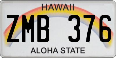 HI license plate ZMB376