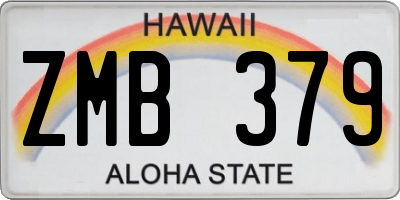 HI license plate ZMB379