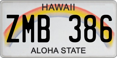 HI license plate ZMB386