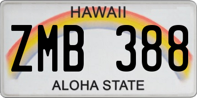 HI license plate ZMB388