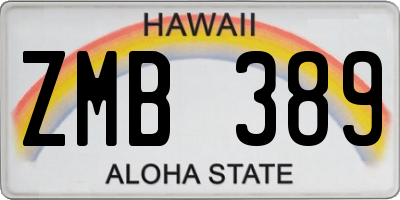HI license plate ZMB389