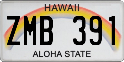 HI license plate ZMB391