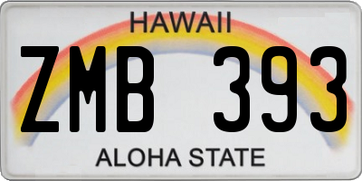 HI license plate ZMB393