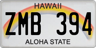 HI license plate ZMB394