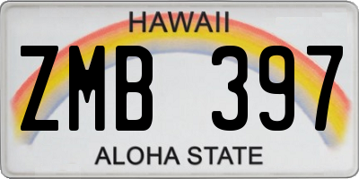 HI license plate ZMB397