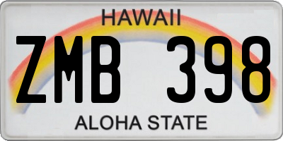 HI license plate ZMB398