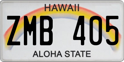 HI license plate ZMB405