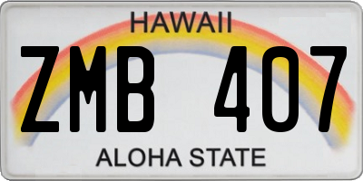 HI license plate ZMB407