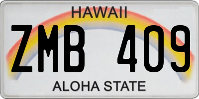 HI license plate ZMB409