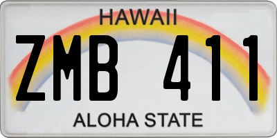 HI license plate ZMB411