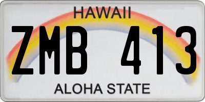 HI license plate ZMB413