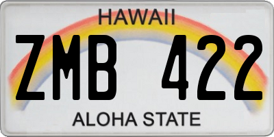 HI license plate ZMB422