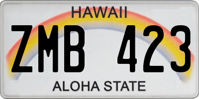 HI license plate ZMB423