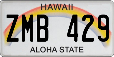 HI license plate ZMB429
