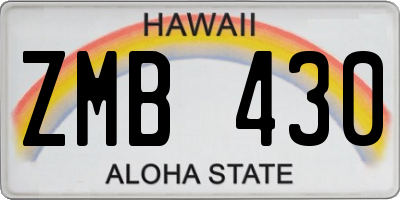 HI license plate ZMB430