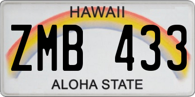 HI license plate ZMB433