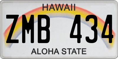 HI license plate ZMB434