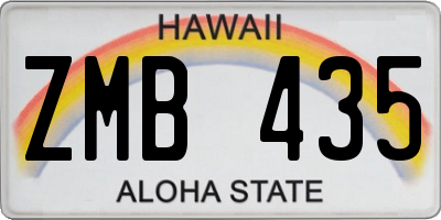 HI license plate ZMB435