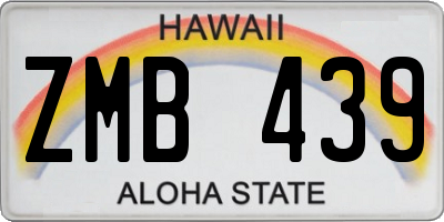 HI license plate ZMB439