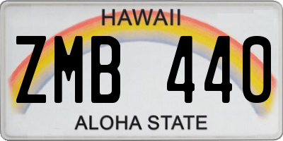 HI license plate ZMB440