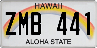 HI license plate ZMB441