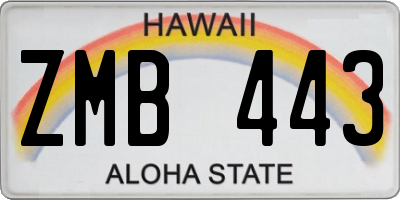 HI license plate ZMB443