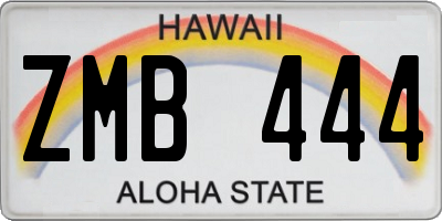 HI license plate ZMB444