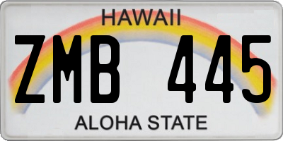 HI license plate ZMB445