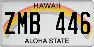 HI license plate ZMB446